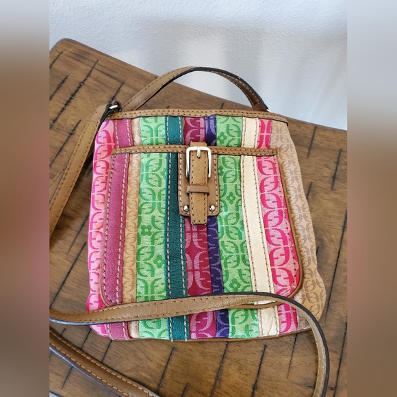 Fossil Handbags - VINTAGE Fossil Multicolored Striped Crossbody Bag